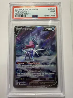 PSA 9 - Suicune v Crown Zenith Galarian Gallery Holo Ultra Rare Card GG38 GG70 - Image 1