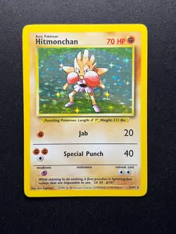 Pokemon TCG Rare Holo Hitmonchan 7/102 Base Set Unlimited 1999 WOTC LP - Image 1