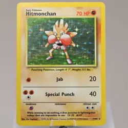 Pokemon TCG - Hitmonchan 7/102 Base Set Holo Rare WOTC 1999 - MP - Image 2