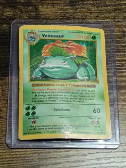Venusaur Shadowless Holo 15/102 1999 Base Set HP Ungraded Pokemon TCG Vintage - Image 1