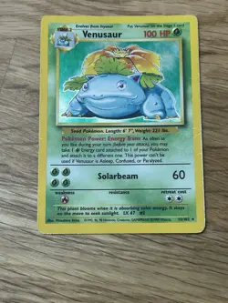Pokemon TCG Venusaur Holo Rare Card 15/102 Base Set Unlimited HP - Image 1