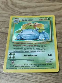 Pokemon TCG Venusaur Holo Rare Card 15/102 Base Set Unlimited HP - Image 3