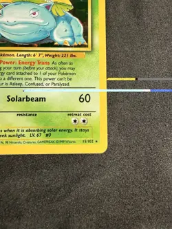 Venusaur 15/102 - Holo Rare WoTC 1999 Base Set Unlimited Pokemon TCG - MP-HP - Image 5