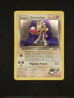 Rockets Hitmonchan Holo Rare Card 11/132 Gym Heroes Erikas's Clefable 3 SWIRLS!! - Image 1