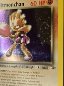 Rockets Hitmonchan Holo Rare Card 11/132 Gym Heroes Erikas's Clefable 3 SWIRLS!! - Image 2