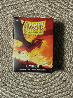 Ember 100 Matte Dual Dragon Shield Sleeves Standard Size🐉for Pokemon MTG DBS - Image 1