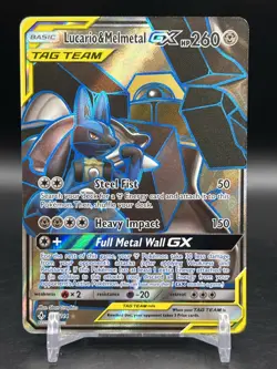 Pokemon TCG Unbroken Bonds Tag Team Lucario & Melmetal GX 203/214 Full Art NM - Image 1