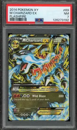 2014 Pokemon XY M Charizard EX Flashfire #69 PSA 7 Near Mint - Image 1