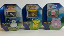 Pokemon Sword & Shield Pokemon Go Tin Set (3) Pikachu, Blissey, Snorlax *SEALED* - Image 1