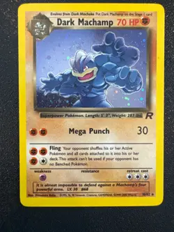 Dark Machamp with Head Swirl 🌀10/82 Team Rocket Holo Pokemon Rare-LP - Image 2