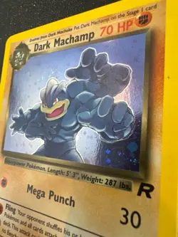 Dark Machamp with Head Swirl 🌀10/82 Team Rocket Holo Pokemon Rare-LP - Image 3