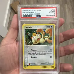 Meowth 013 Pokemon: EX Series Collector's Tin Nintendo Holo PSA 8 - Image 1