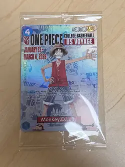 One Piece Monkey D. Luffy US Voyage College Basketball Promo Card (Sealed) - Image 1
