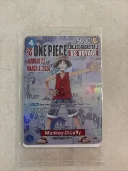 One Piece College Basketball US Voyage Monkey D. Luffy Trading Card Sealed - Image 1
