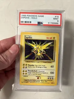 Unlimited Zapdos #16/102 Base Set Holo Pokemon 1999 - PSA 9 MINT - Image 1