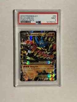 Pokemon XY 2014 Furious Fists Ultra Rare M Lucario EX 55/111 PSA 9 Mint - Image 1