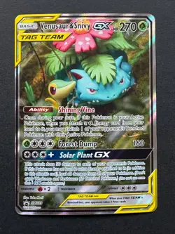 2019 Sun & Moon - Venusaur & Snivy GX Tag Team Black Star Promo #SM229 - Image 1