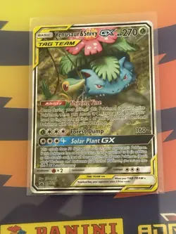 Pokemon TCG SM229 Tag Team Venusaur & Snivy GX Black Star Promo - Image 1