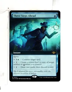 MTG SkeenAB Three Steps Ahead BORDERLESS FOIL from OTJ. NM. - Image 1