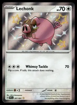 Pokemon Cards Lechonk 207/091 Paldean Fates Shiny Rare NM - Image 1
