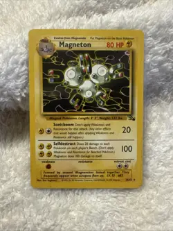 Pokemon TCG Magneton Fossil Card 26/62 Unlimited Non-Holo Rare - Image 1