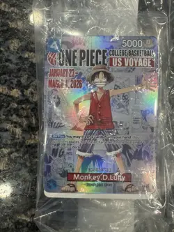One Piece Card Game Monkey.D.Luffy US Voyage Promo P-055, SEALED + Poster - Image 1