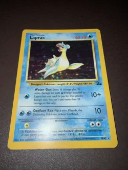 Pokemon! Lapras - Fossil - Holo - 10/62 - MP! - Image 1