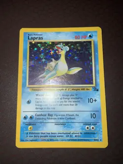Pokemon! Lapras - Fossil - Holo - 10/62 - MP! - Image 2