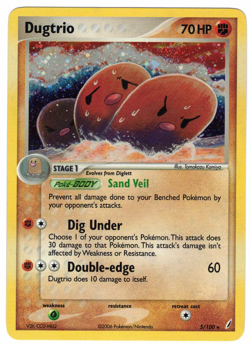 Dugtrio 5/100 EX Crystal Guardians Rare Holo Pokemon Card - Image 1