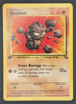 Geodude - 1st Edition - #47/62 Fossil - NM - Pokemon TCG - Image 3