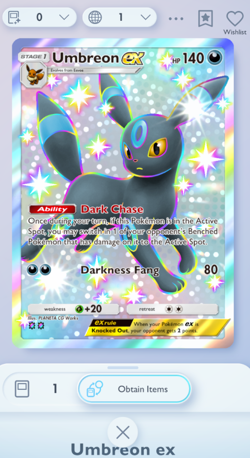 Umbreon EX Shiny 2⭐ - Fantastical Parade, English, Pokemon TCG Pocket - Image 1