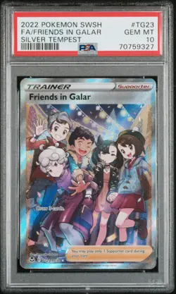 2022 Pokemon SWSH Silver Tempest #TG23 FA Friends in Galar PSA 10 Gem Mint - Image 1