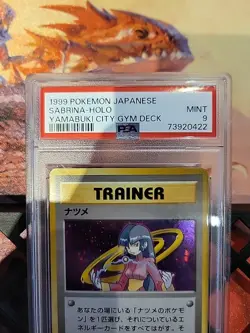 1999 POKEMON JAPANESE YAMABUKI CITY GYM DECK SABRINA-HOLO TRAINER PSA 9 - Image 2
