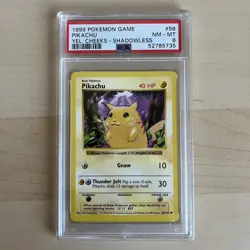 1999 Pokemon Game Cards TCG Pikachu Yellow Cheeks Shadowless Base Set PSA 8 - Image 1