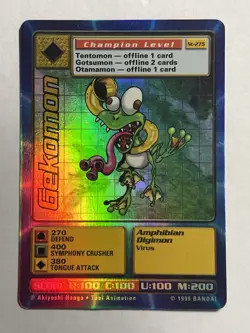 Gekomon St-27S Digimon Holo Card 1999 Bandai - Image 1