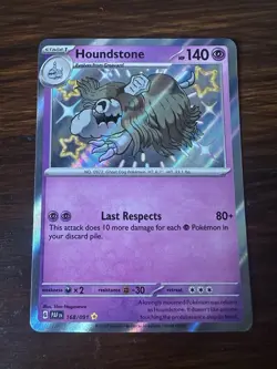 Houndstone 168/091 Paldean Fates Holo Rare Baby Shiny Pokemon Card NM/M - Image 1