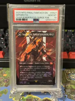 Sephiroth 0527 Char Borderless-Surge Foil MTG Final Fantasy PSA 10 - Image 1
