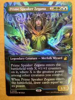 MTG 1x FOIL BORDERLESS ANIME Prime Speaker Zegana 439 Remastered Magic x1 NM - Image 1