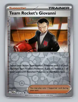 Team Rocket's Giovanni Reverse Holo Destined Rivals DRI Pokemon Scarlet Violet - Image 1