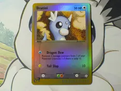 Ultra Rare Pokemon Dratini 26/97 Reverse Holo EX Dragon + Dunkin Boomer Sticker - Image 3