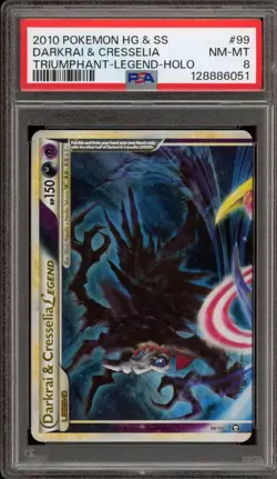 Pokemon Darkrai & Cresselia Top Bottom Triumphant Holo Ultra Rare #99 PSA 8 - Image 1