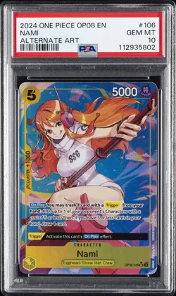 2024 ONE PIECE OP08-TWO LEGENDS ALTERNATE ART #106 NAMI PSA 10 - Image 1