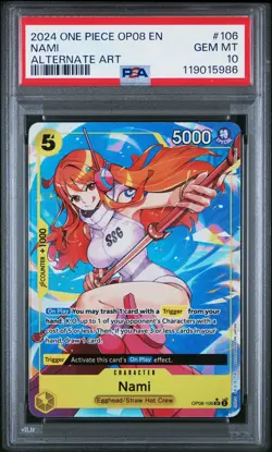 2024 ONE PIECE OP08-TWO LEGENDS ALTERNATE ART #106 NAMI PSA 10 - Image 1