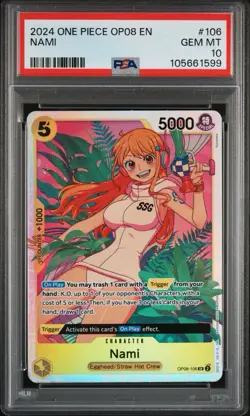 2024 ONE PIECE OP08-TWO LEGENDS #106 NAMI PSA 10 - Image 1