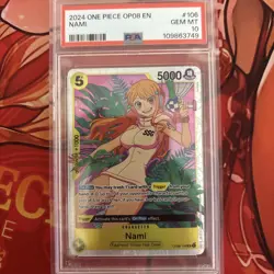 2024 One Piece Nami OP08-106 Two Legends Foil PSA 10 English - Image 1