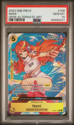 2024 One Piece Op08-Two Legends #106 Nami Alternate Art PSA 10 - Image 1