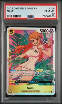 2024 ONE PIECE OP08-TWO LEGENDS #106 NAMI PSA 10 - Image 1