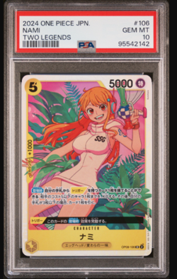PSA 10 GEM MINT JAPANESE ONE PIECE 2024 Nami OP08-106 Two Legends SR - Image 1