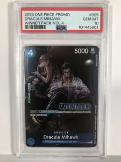 Dracule Mihawk PSA 10 Winner Pack Vol. 4 One Piece TCG CCG Promo ST-005 2023 - Image 5