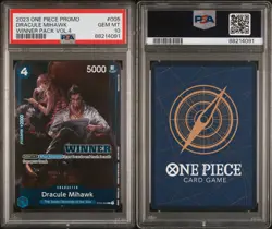 Dracule Mihawk PSA 10 Winner Pack Vol. 4 One Piece TCG CCG Promo ST-005 2023 - Image 2